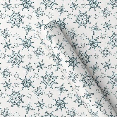 Wondershop Snowflake Christmas Gift Wrap, 20 sq ft, White