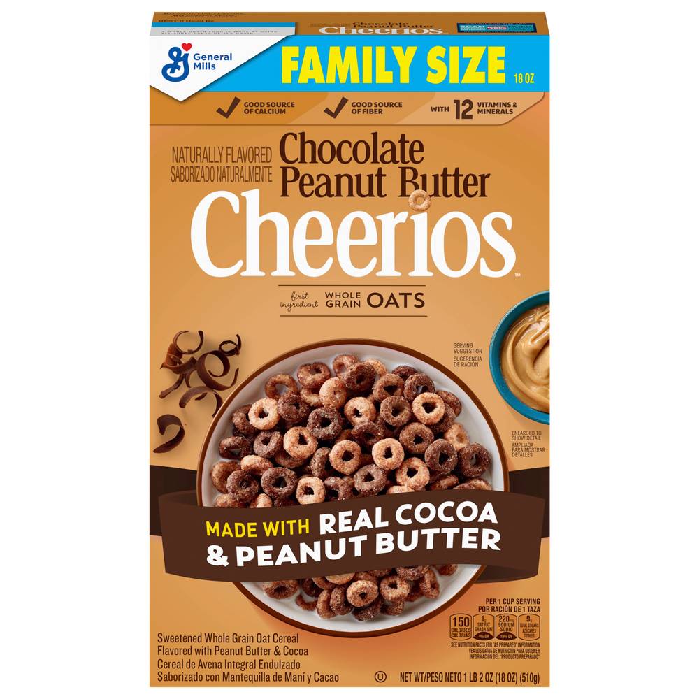 Cheerios Chocolate Peanut Butter Cereal Family Size (1.12 lbs)