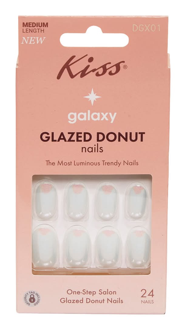KISS Galaxy One-Step Salon Glazed Donut Nails, M (24 ct)