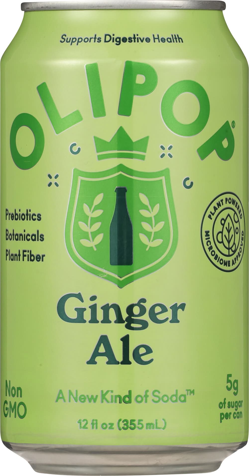 Olipop Prebiotic Soda, Ginger Ale (12 fl oz)