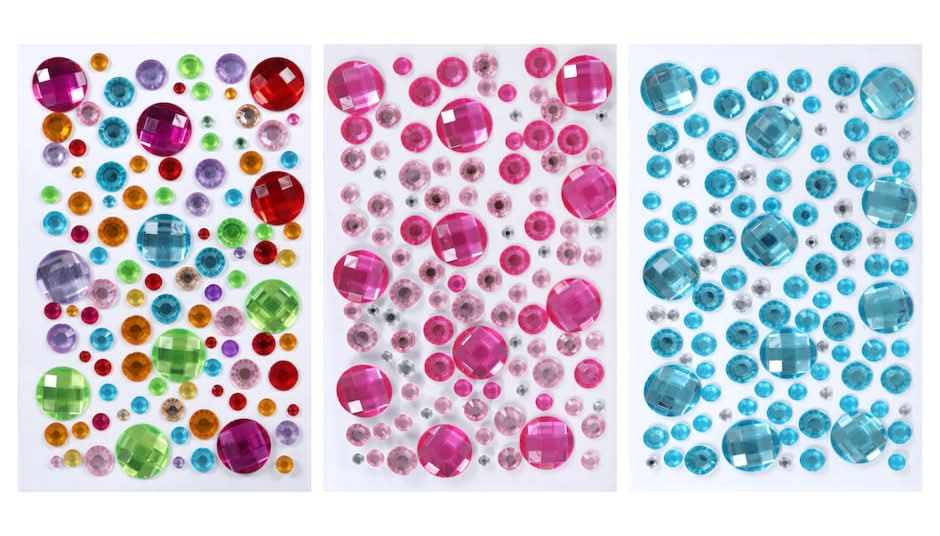 Crafters Square Assorted Round Colorful Gems, 100-pc.