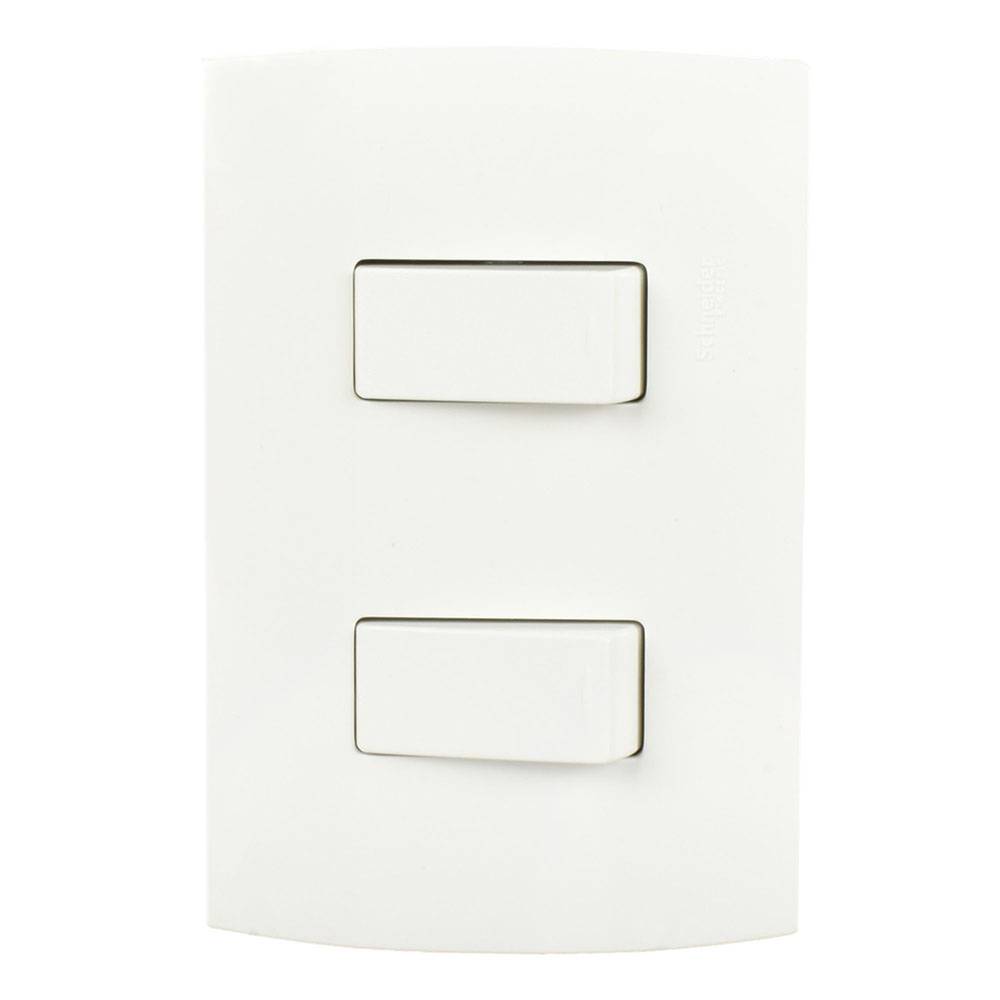 Schneider electric 2 interruptores sencillos con placa blanca (1 pieza)