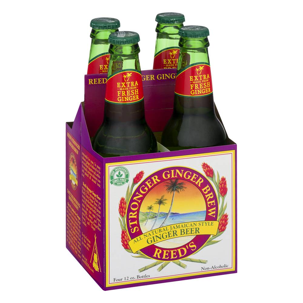 Reed's Jamaican Style Stronger Beer, Ginger (4 x 12 oz)