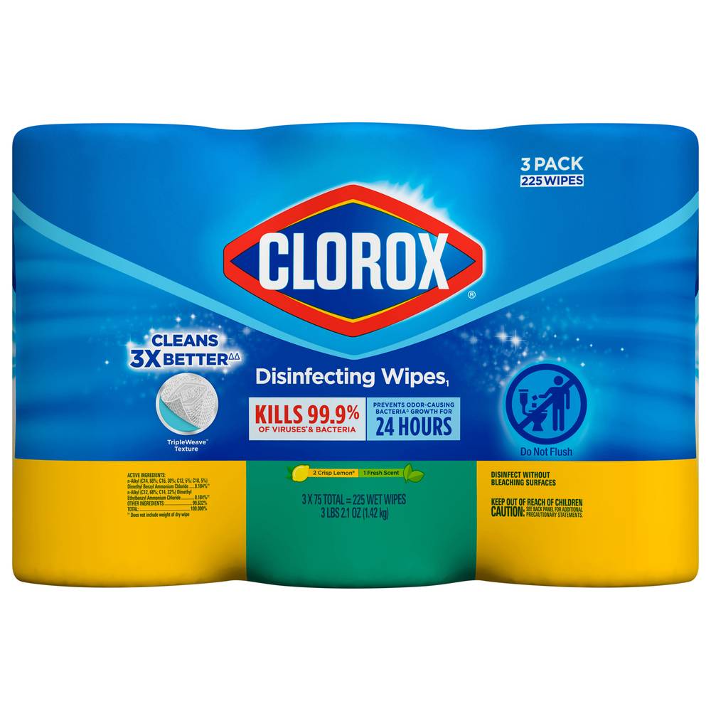 Clorox Bleach Free Disinfecting Wipes, Crisp Lemon-Fresh (3 ct)