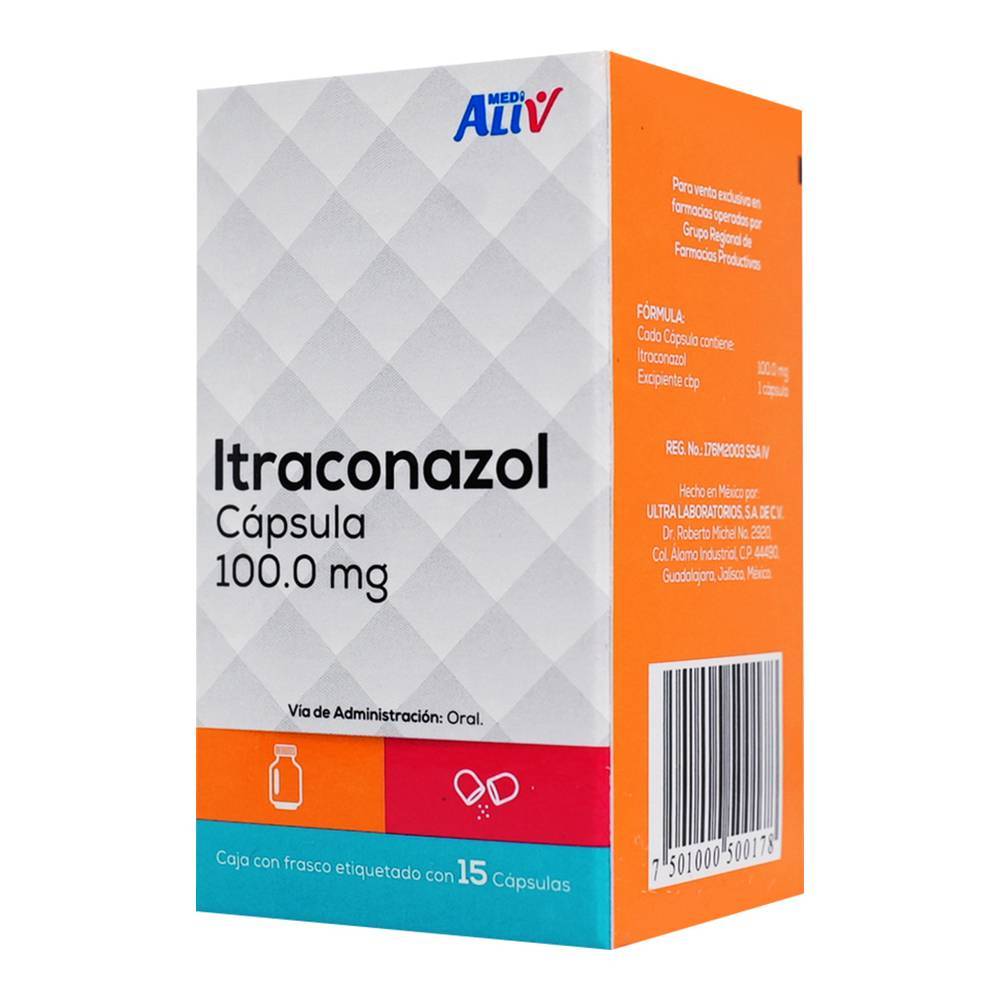 Medialiv itraconazol cápsulas 100 mg (15 piezas)