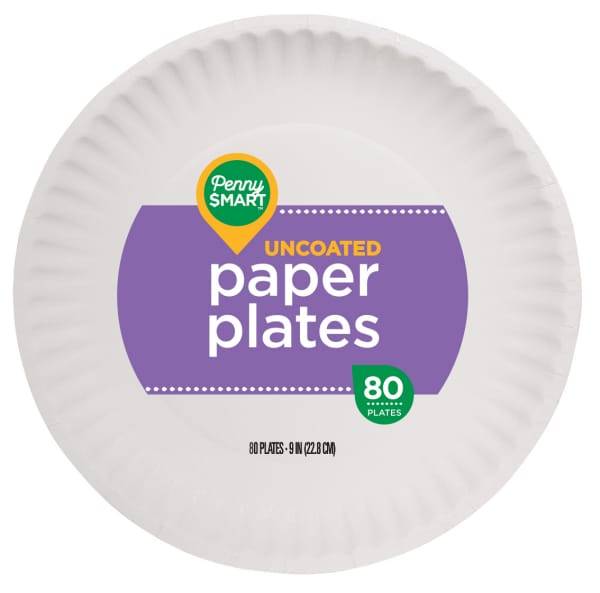 Penny Smart 9'' Paper Plate Uncoated (80 ct)