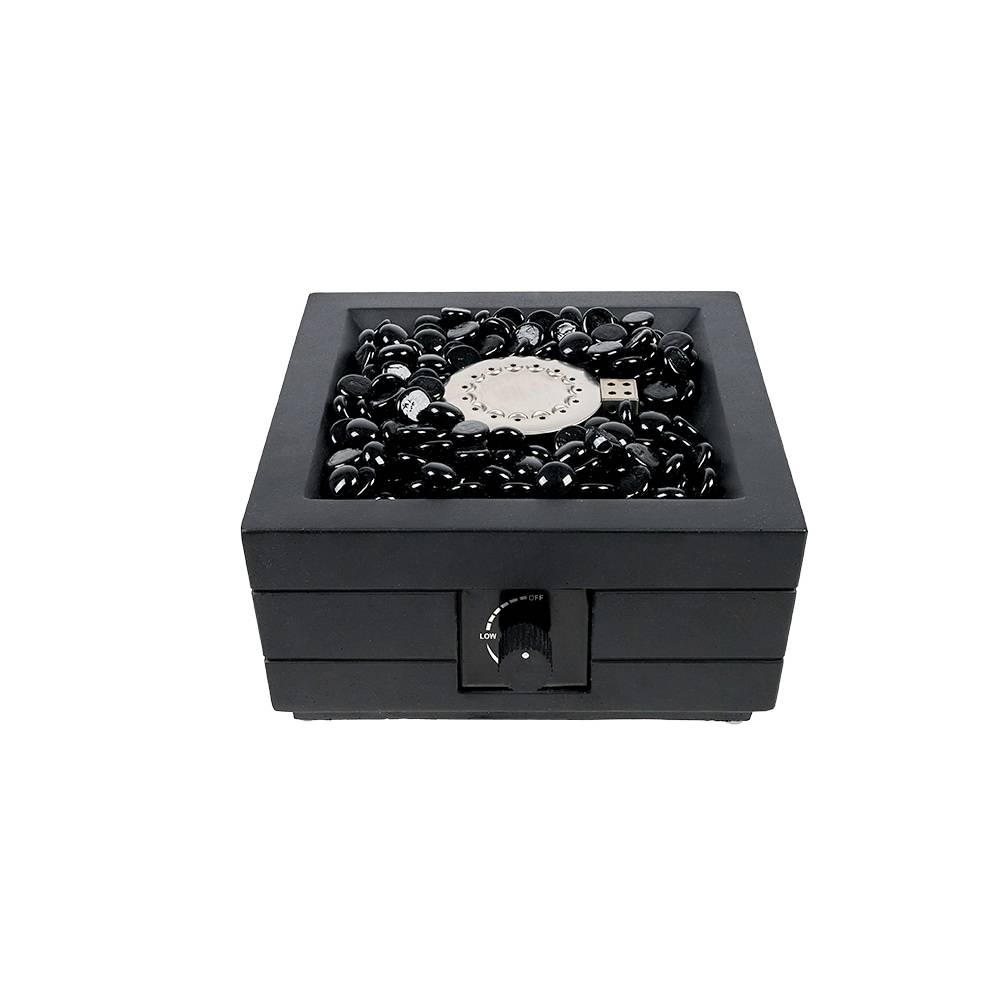 allen + roth 10-in W Black Portable Steel Square Tabletop Propane Gas Firebowl | GAT17001ES-L