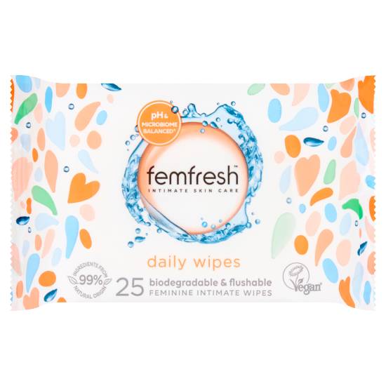 Femfresh Skin Care Biodegradable & Flushable Feminine Intimate Wipes (25 pack)