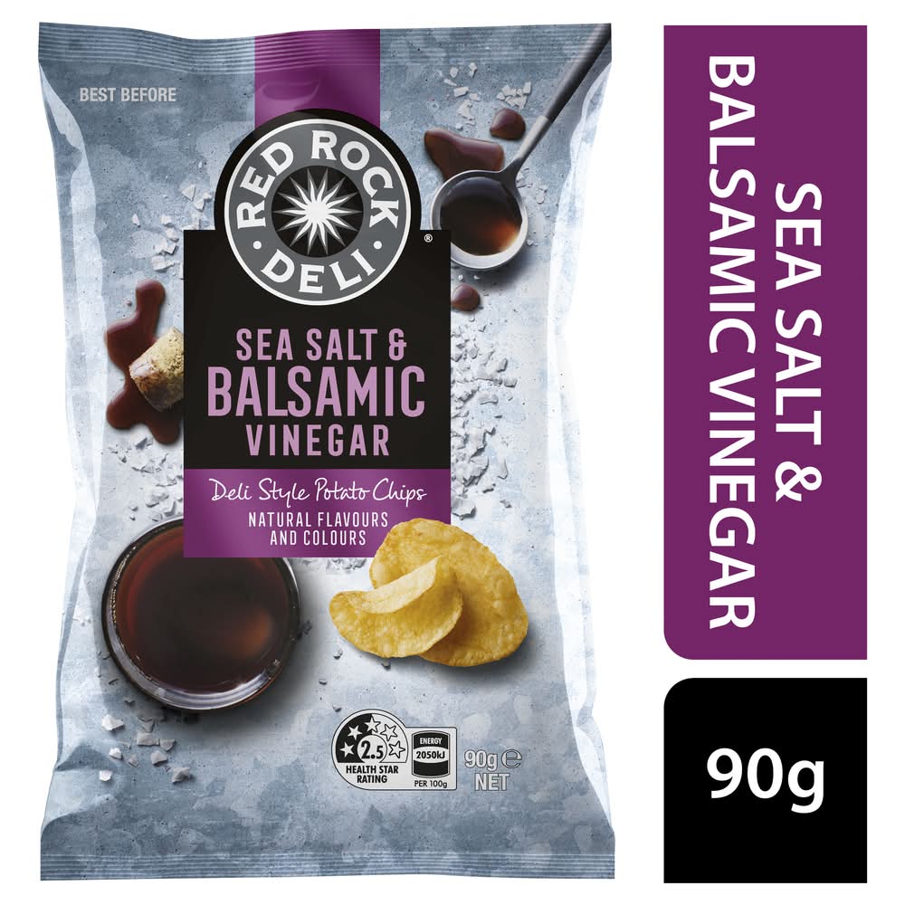 Red Rock Deli Potato Chips, Sea Salt & Balsamic Vinegar (90g)