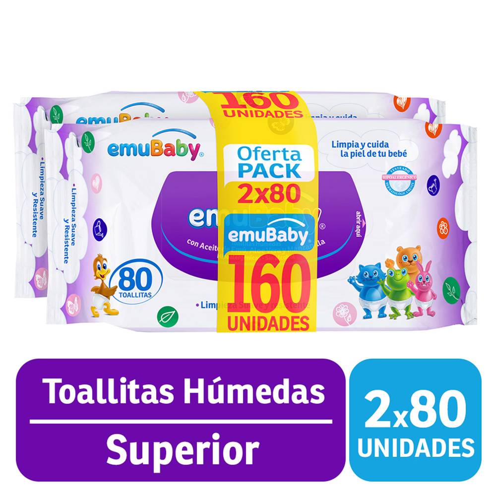 Emuwipes toallitas húmedas (pack 2 u)