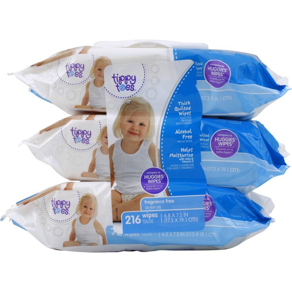 Tippy Toes Unscented Wipes