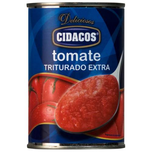 Tomate Cidacos Natural Triturado Extra Lata 400Gr