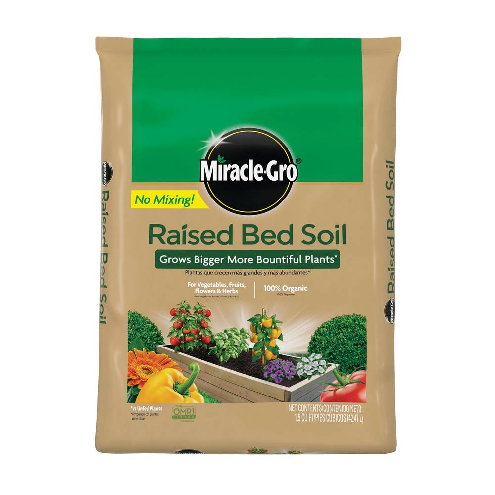 Miracle-Gro 1-cu ft Fruit, Flower and Vegetable Organic Raised Bed Soil | 73959430