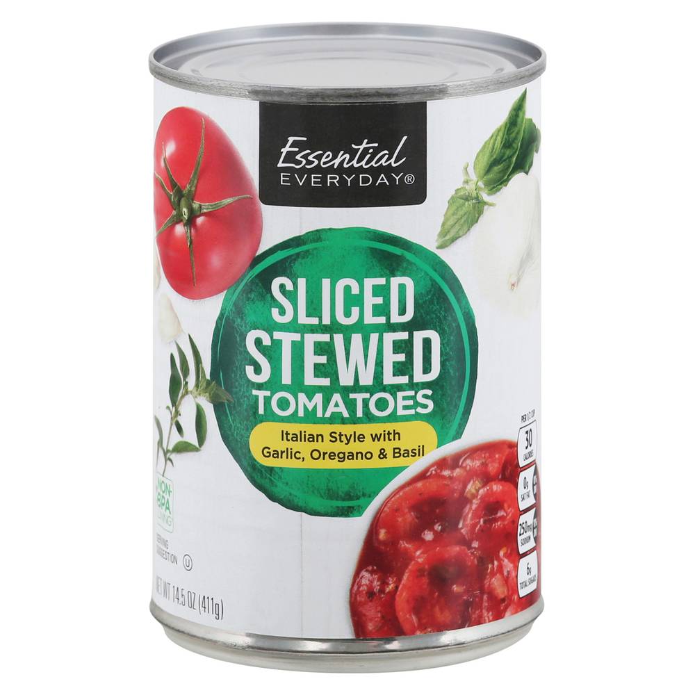 Essential Everyday Sliced Stewed Tomatoes (14.5 oz)