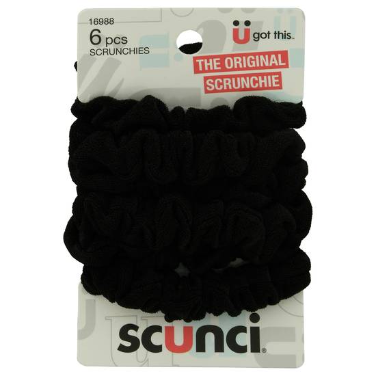 Scunci the Original Scrunchie Mini Black Scrunchies (6 ct)