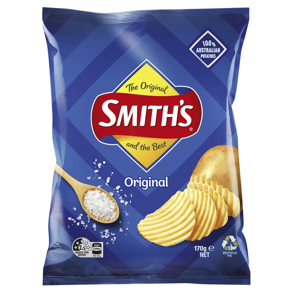 Smiths Crinkle Potato Chips Original 170gr ea