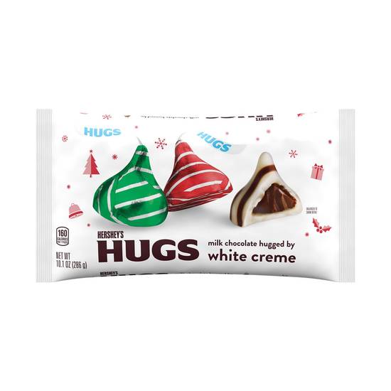 Order HERSHEY'S HUGS Milk Chocolate Hugged by White Creme Candy, Christmas, 10.1 oz, Bag food online from Cvs store, LODI on bringmethat.com