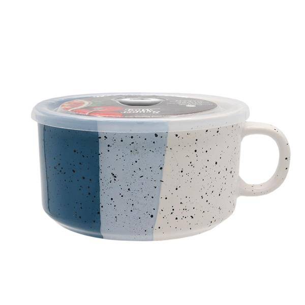 Souper Mug w/Lid Speckled Blue