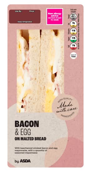 ASDA Bacon & Egg On Malted Bread
