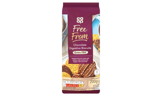 Co Op Free From Chocolate Digestive Biscuits 200g