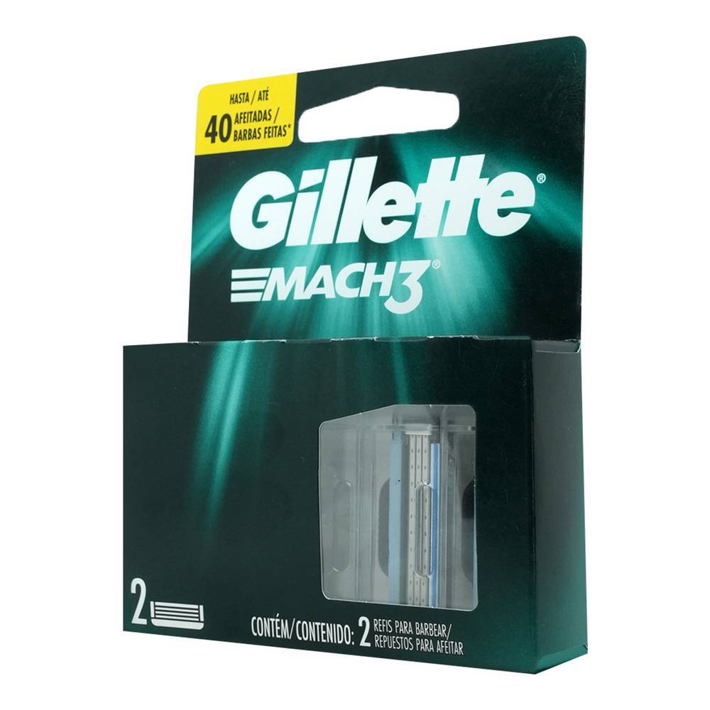 Gillette cartuchos para afeitar mach3 (blister 2 piezas)