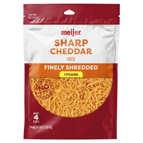 Meijer Finely Shredded Sharp Cheddar Cheese (1 lbs)