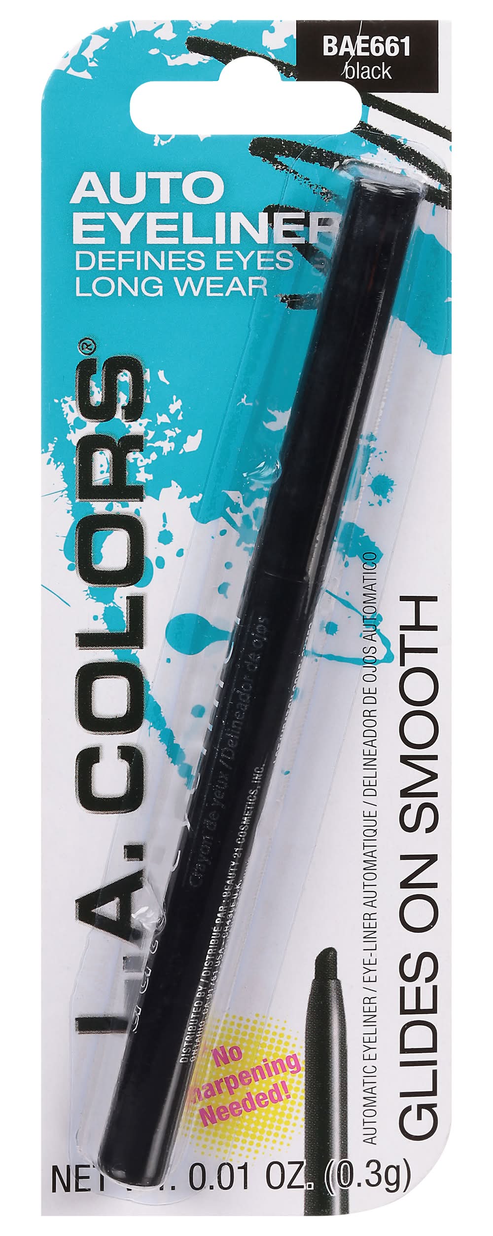 L.A. Colors Defines Long Wear Automatic Eyeliner, Bae661 Black (0.01 oz)