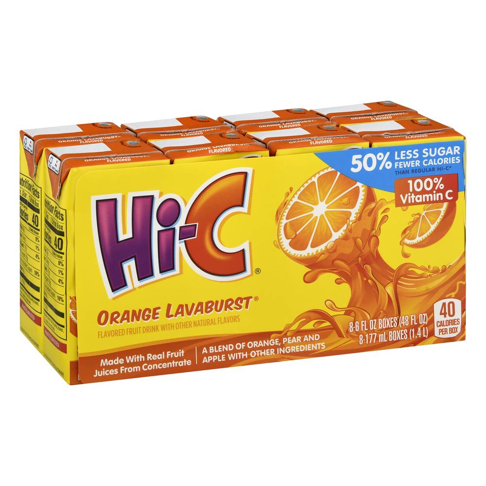 Hi-C Orange Lavaburst Fruit Drink (8 ct, 6 fl oz)