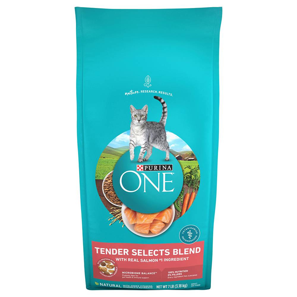 Purina One Natural Dry Cat Food Tender Selects Blend With Real Salmon (7 lbs)