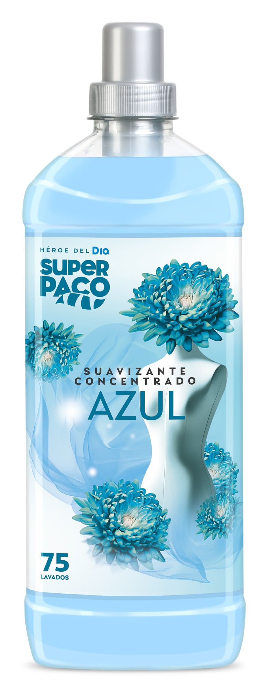Suavizante Concentrado Azul Super Paco De Dia Botella 75 Lavados