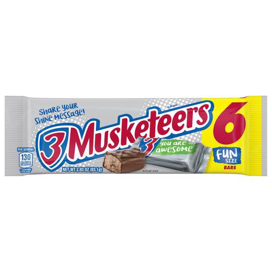 3 Musketeers Fun Size Chocolate Bars (6 ct )