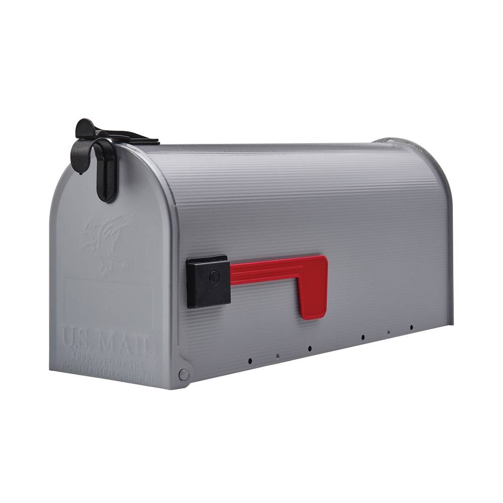 Architectural Mailboxes Post Mount Gray Metal Standard Mailbox | ST1000AM