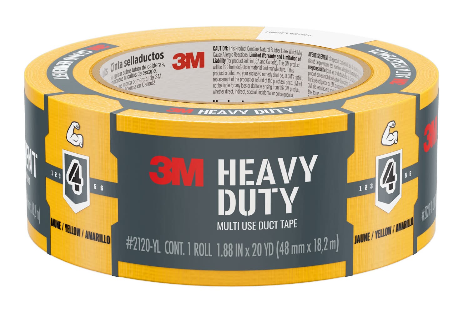 3M Heavy Duty Yellow Rubberized Duct Tape 1.88-in x 20 Yard(s)