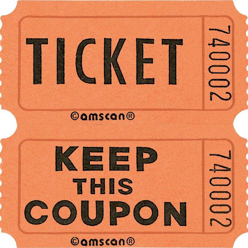 Party City Orange Double Roll Raffle Tickets 2000ct