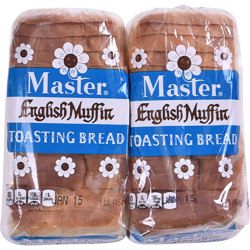 Master English Muffin Toasting Bread, 1 lb, 2-count