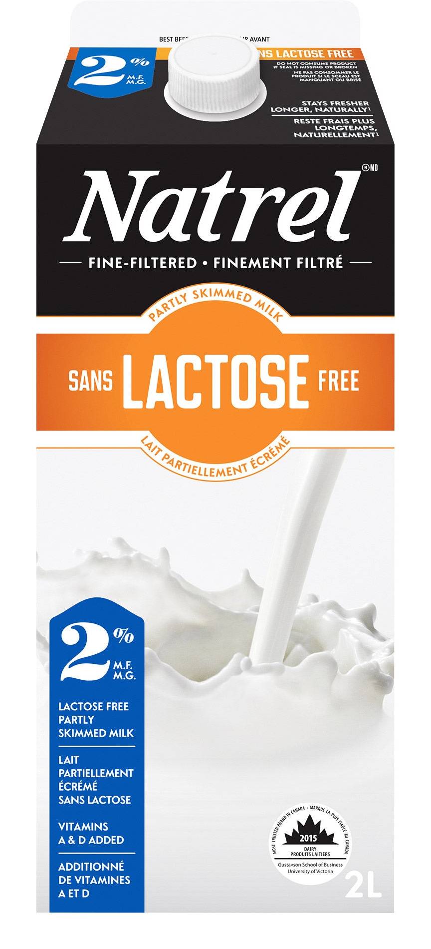 Natrel - 2 % Lait Sans Lactose, 2 L / Natrel 2% Lactose Free Milk (2 L)