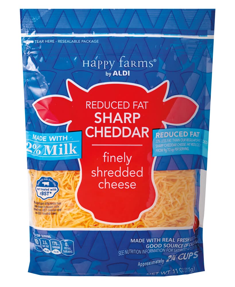 Happy Farms Shredded 2% Milk Reduced Fat Sharp Cheddar Cheese (11 oz)