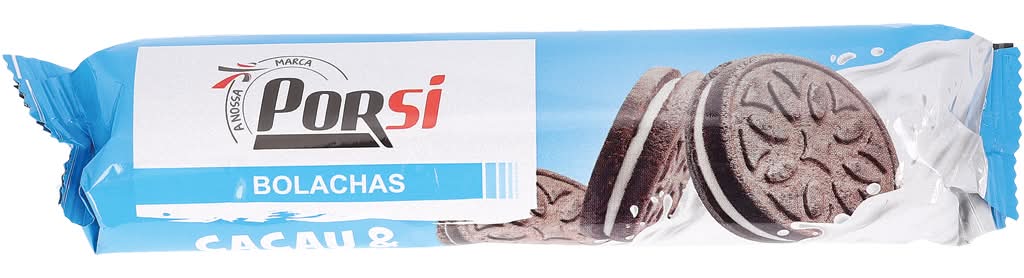 PorSi - Bolachas cacau & cream, embalagem com 154 g
