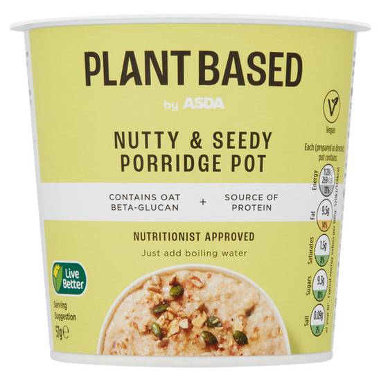 Asda Plant Based Nutty & Seedy Porridge Pot 57g