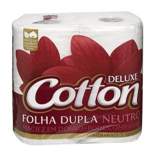 Cotton soft papel higiênico neutro de folha dupla (4 unidades)
