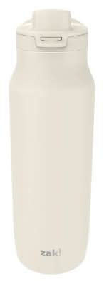 zak! Stainless Steel Manual Chug Water Bottle 24 oz, Cream