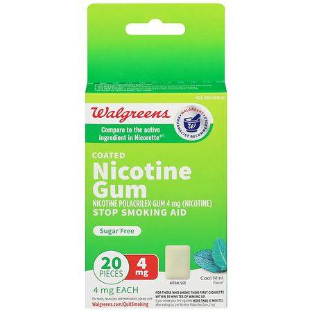 Walgreens Coated Nicotine Gum, 4mg Mint