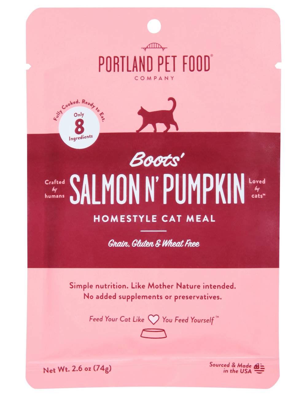 Portland Pet Food Company Boots' Salmon N' Pumpkin Cat Meal (2.6 oz)