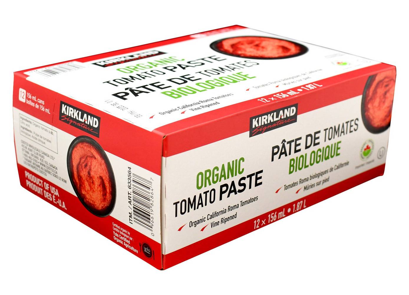 Kirkland Signature Pâte De Tomate Biologique, 12 X 156 Ml / Kirkland Signature Organic Tomato Paste, 12 X 156 Ml