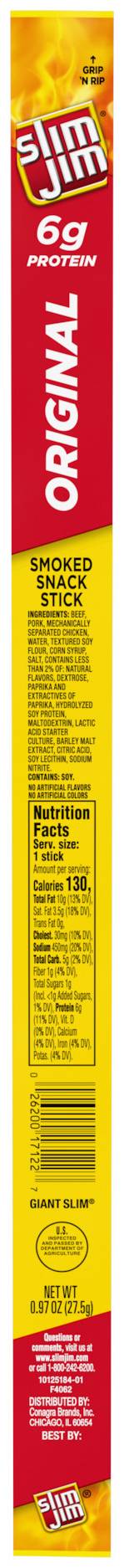 Slim Jim Original Giant Smoked Snack Stick (0.16 oz)