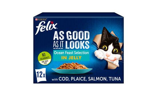 FELIX AS GOOD AS IT LOOKS OCEAN FEASTS Fish Selection in Jelly Wet Cat Food 12 x 100g