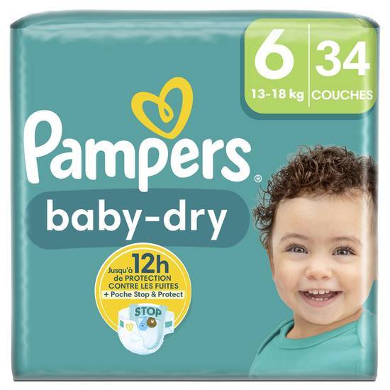 Pampers - Couches bébé-sec, Taille 6, 13-18kg (34)