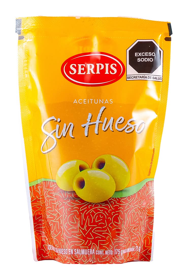 Serpis · Aceitunas manzanilla verdes sin hueso en salmuera (175 g)