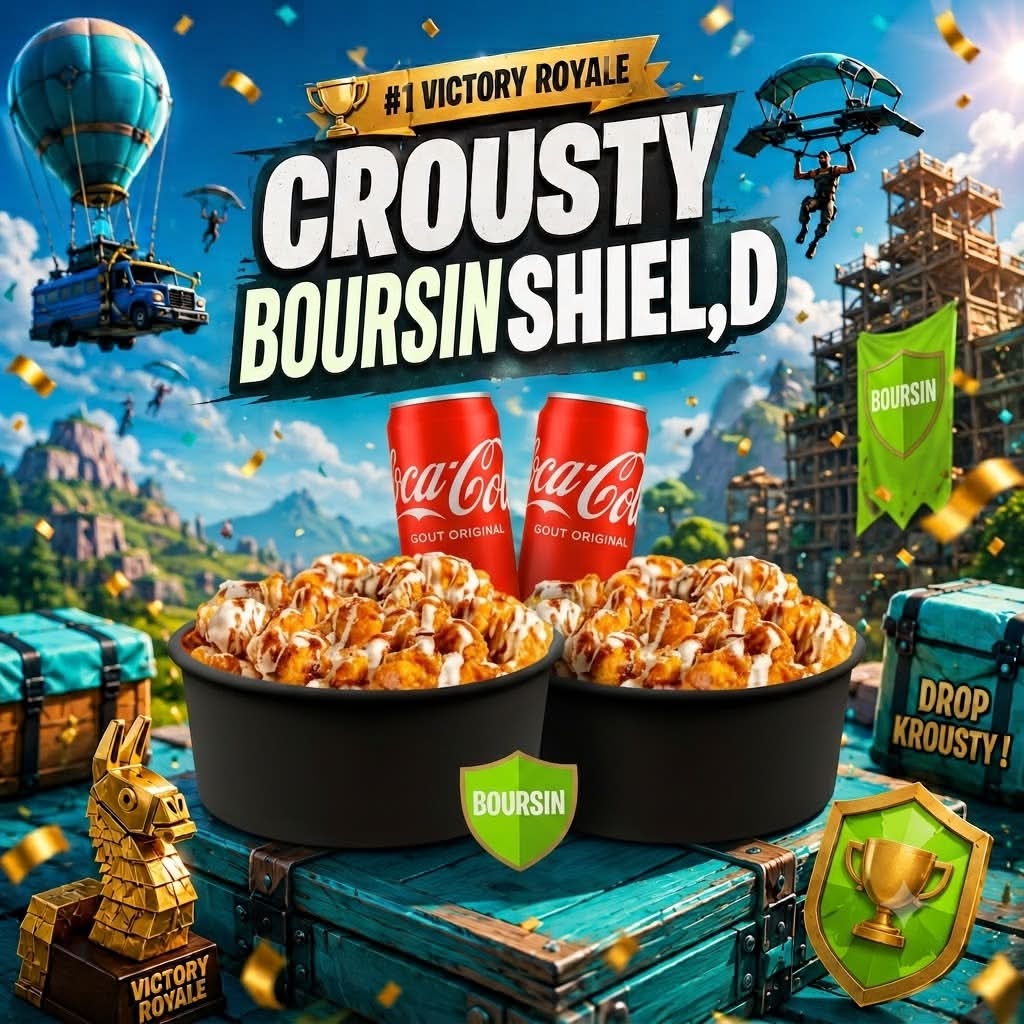 MENU CROUSTY  DUO BATTLE ROYAL 🎮 AU CHOIX 👩❤️👨 +2 CANETTE🥤+ 2 Desserts offerts !!