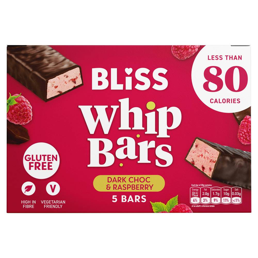 Bliss Whip Bars (5 ct) (dark choc & raspberry)